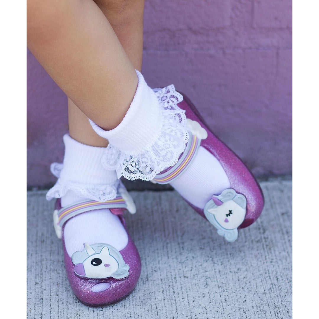 Sisters Eyelet & Fancy Lace Turn Cuff Socks 2 Pair Pack