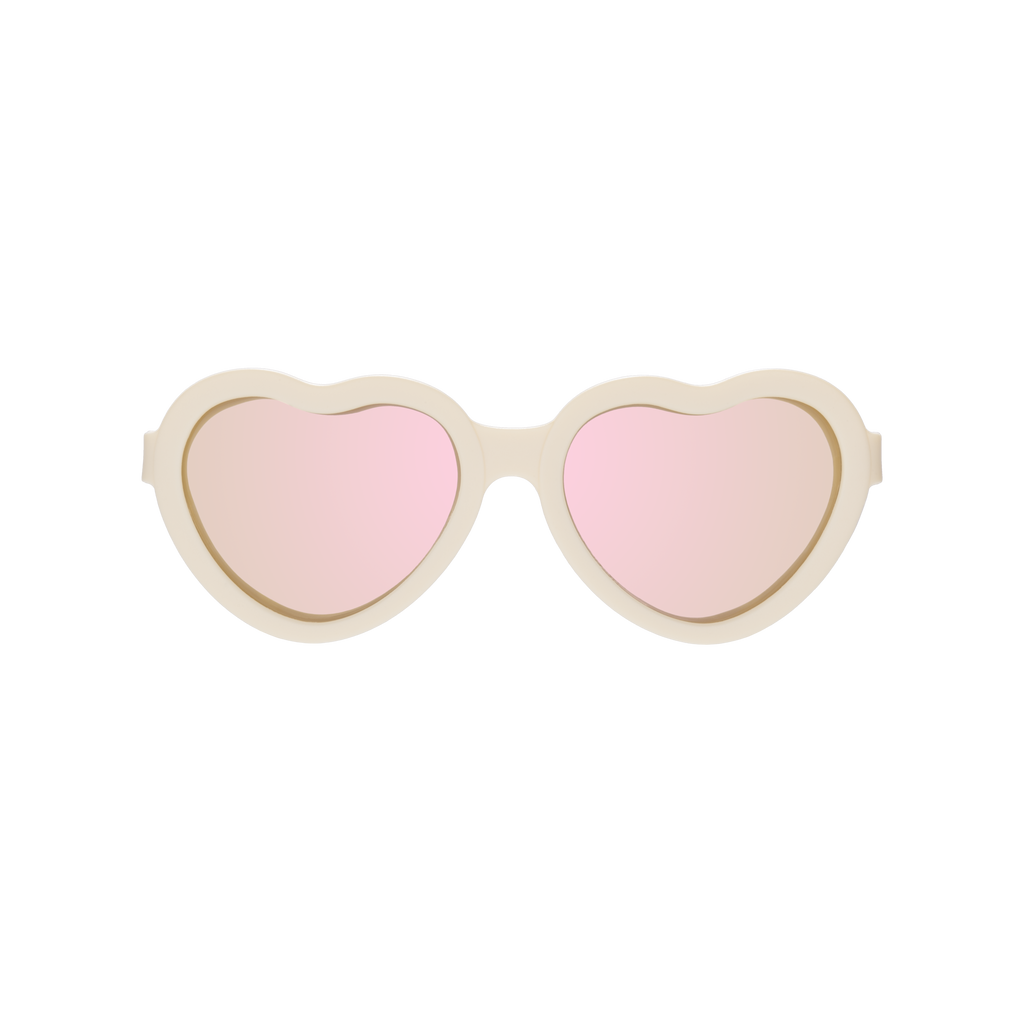 Polarized Heart: Sweet Cream | Rose Gold Mirrored Lens
