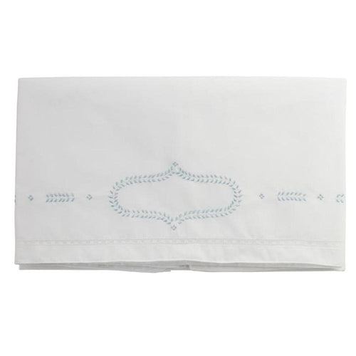 Feltman Brothers White/Blue Leaf Receiving Blanket Lasting Impressions