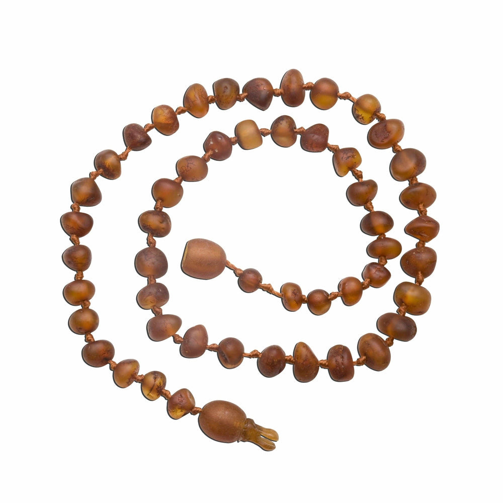 Lt. Cherry Unpolished Baroque Raw Amber Teething Necklace