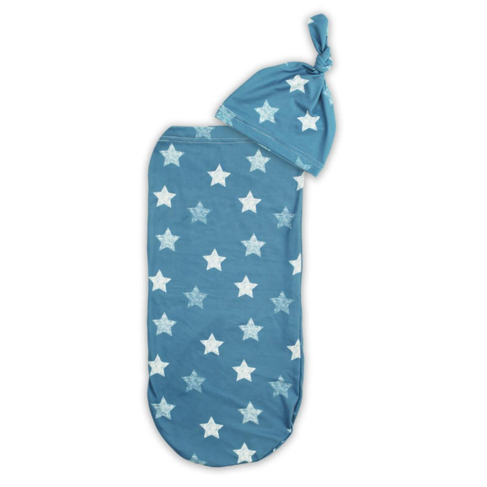 Blue Stars Cutie Cocoon™ Matching Cocoon & Hat Set-Itzy Ritzy-Lasting Impressions