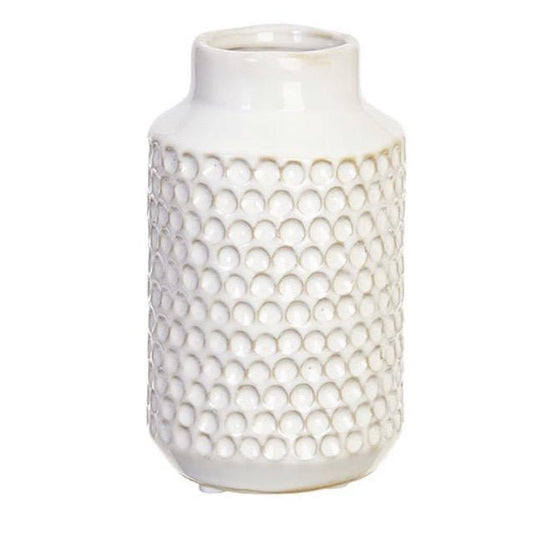 Small White Dotted Vase-vendor-unknown-Lasting Impressions