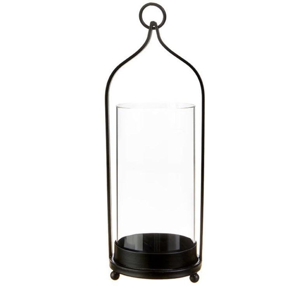 Large Black Metal Glass Lantern-Raz-Lasting Impressions