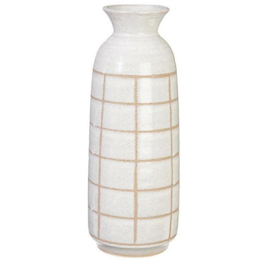 Cream Plaid Vase-Raz-Lasting Impressions