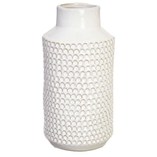 Large White Dotted Vase-Raz-Lasting Impressions