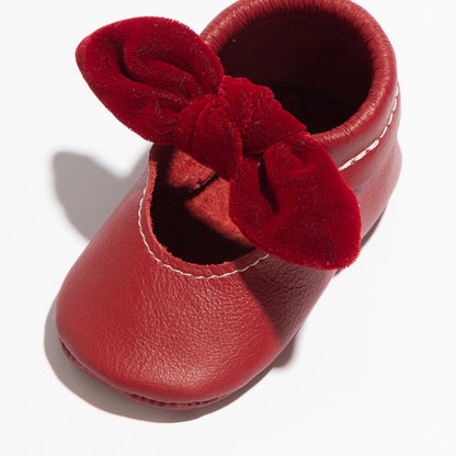 Knotted Bow Moccasin in Red
