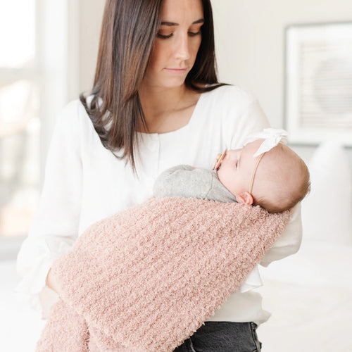 Saranoni Cameo Ribbed Bamboni Receiving Blanket Lasting Impressions