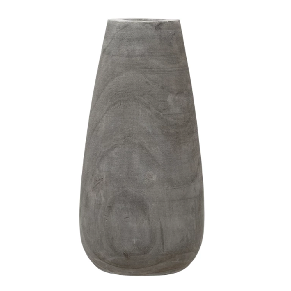 Paulownia Wood Vase with Grey Wash