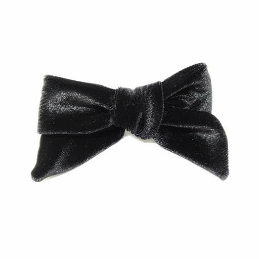 Holiday Black Velvet Modern Hair Bow-The Tiny Bow Shop-Lasting Impressions