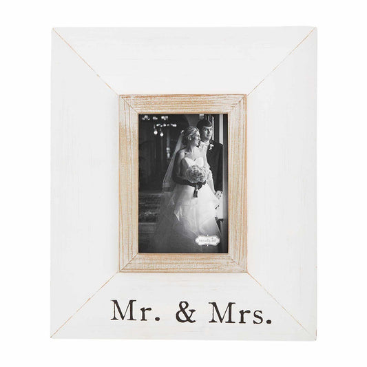Mr And Mrs Wide Wood Frame by Mudpie