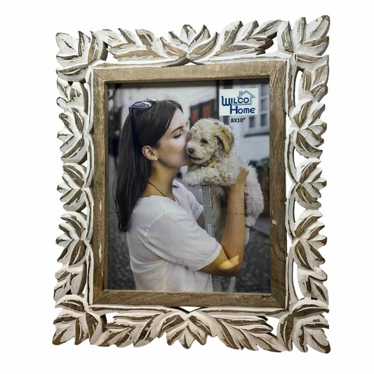 Malaga Hand-Carved Wood Photo Frame with Fold Out Stand | Bridal Shower Madyson Bowden & Collin Mathews