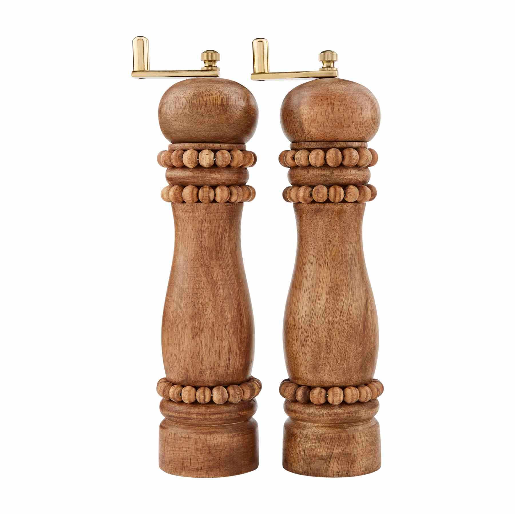 Mud Pie Beaded Salt & Pepper Grinder Set