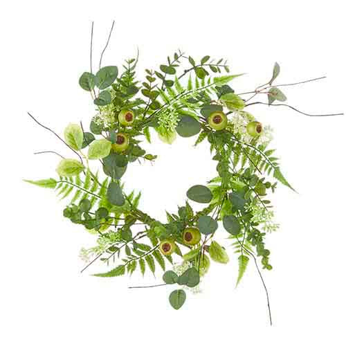 Mixed Greenery Mini Wreath-Candle Ring