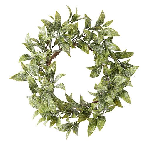 Iced Laurel Leaf Wreath or Candle Ring