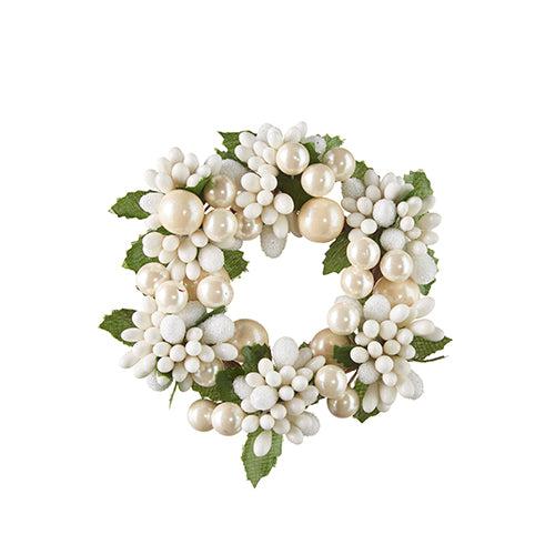 Beaded Berry & Pearl Wreath or Candle Ring