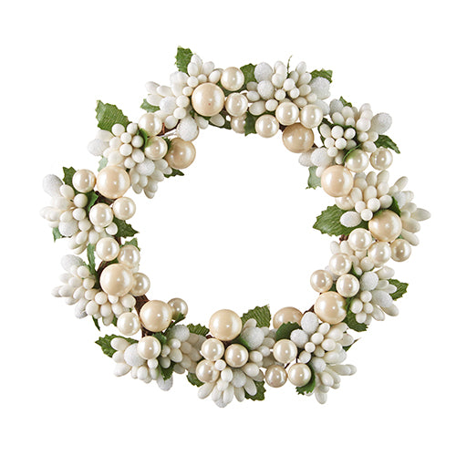 Beaded Berry & Pearl Wreath or Candle Ring