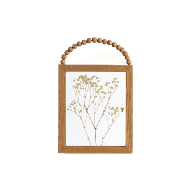 Pressed Flower With Beaded Hanger Wall Art
