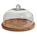 Raz Imports Natural Beaded Tray with Cloche