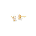 Kendra Scott Cailin Crystal Stud Earring Gold White CZ