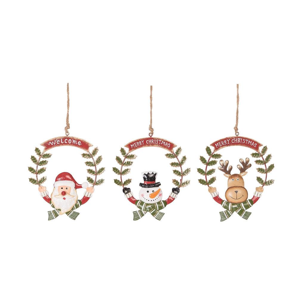 Holiday Metal Ornaments, Assortment of 3