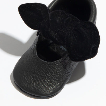 Knotted Bow Moccasin in Black