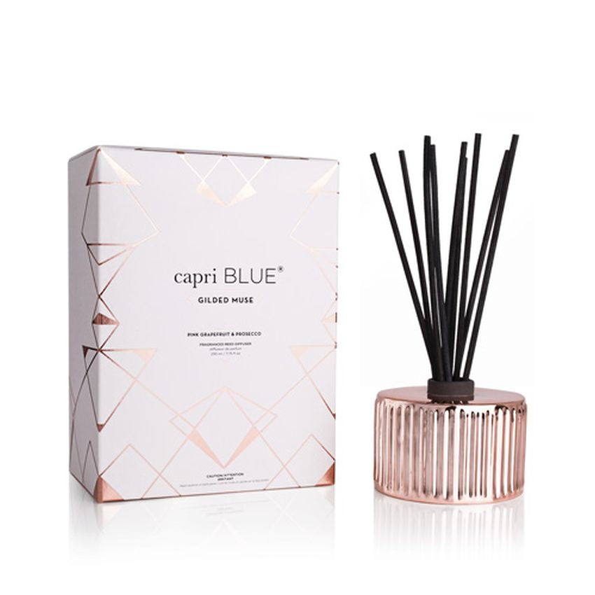Pink Grapefruit & Prosecco Gilded Reed Diffuser, 7.75 Fl Oz Capri Blue Lasting Impressions