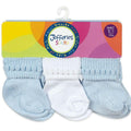 Blue and White Rock-A-Bye Cuff Socks- 6 pack-Jefferies Socks-Lasting Impressions