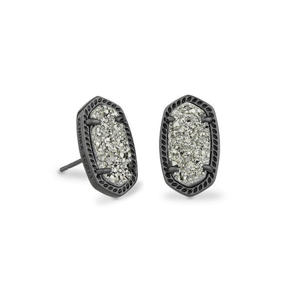 Kendra Scott Ellie Earring Gunmetal Black Drusy