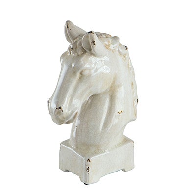 Horse, White Glazed by A&B Home
