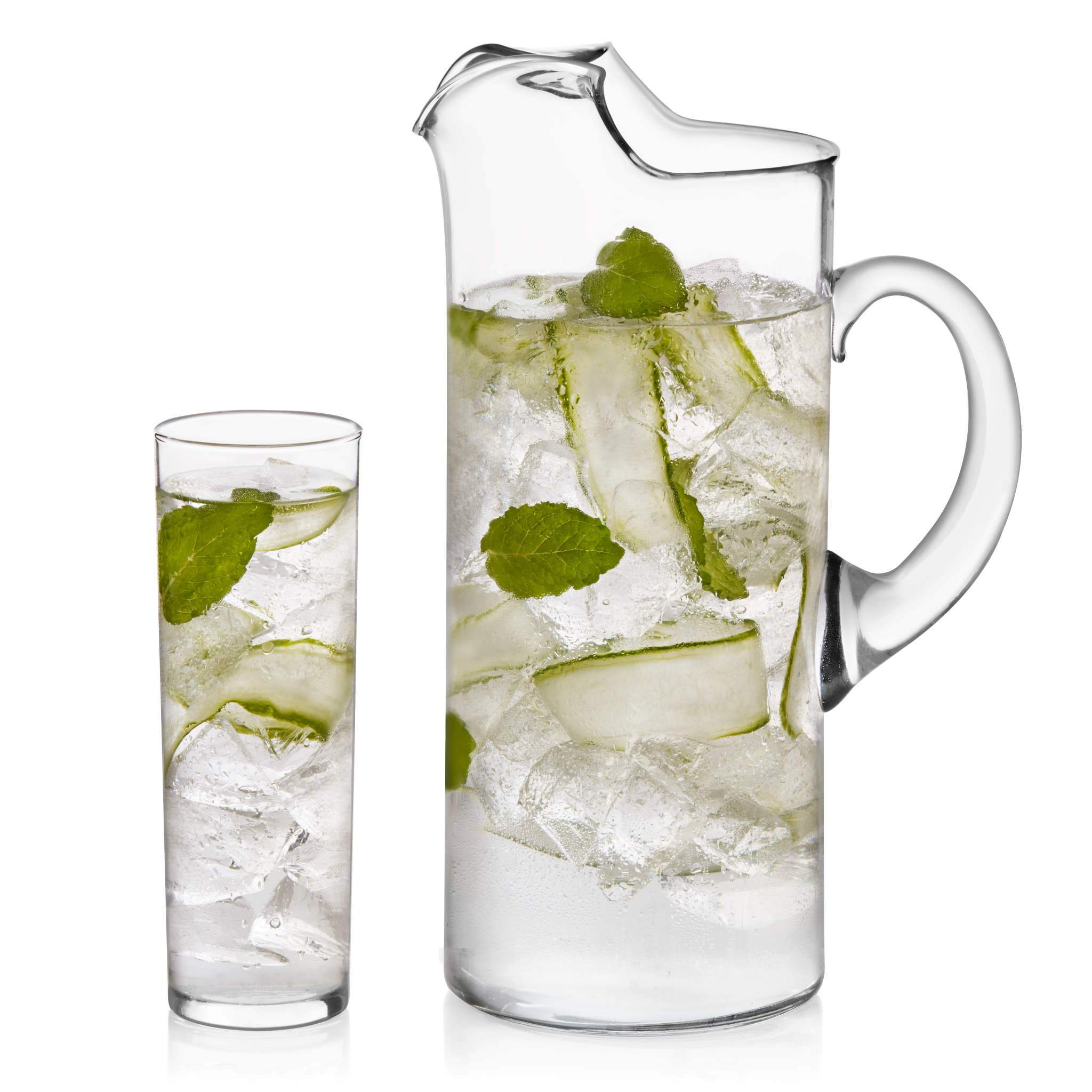 Modern Bar Boozy Brunch Entertaining Set with Highball Glasses and Pitcher