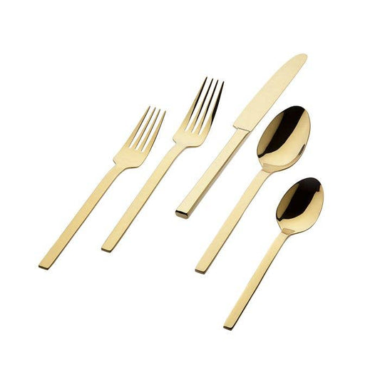 Atlas Mirrored Gold Stainless Steel Flatware Set, Service for 4