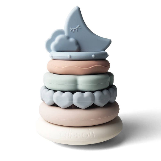 Soft Silicone Stacking Ring Tower, Moon
