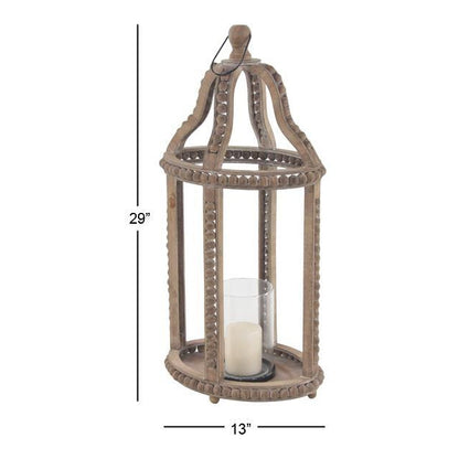 Brown Reclaimed Wood Farmhouse Lantern