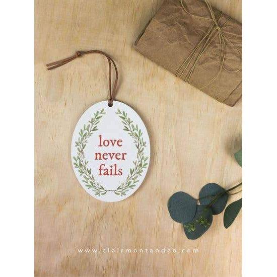 Oval Ornament-Love Never Fails