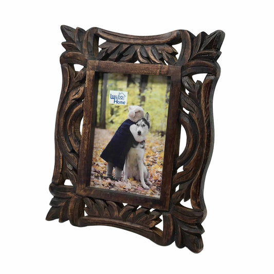 Seville Hand-Carved Wood Photo Frame with Fold Out Stand
