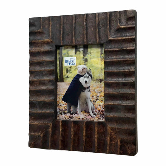 Valencia Hand-Carved Wood Photo Frame with Fold Out Stand