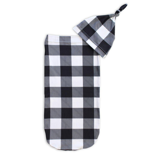 Black + White Gingham Cutie Cocoon™ + Hat Set-Itzy Ritzy-Lasting Impressions