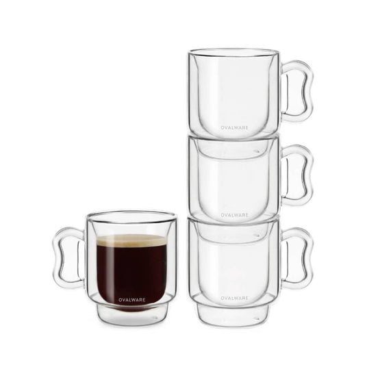 RJ3 Double Wall Espresso Cups, Set of 4