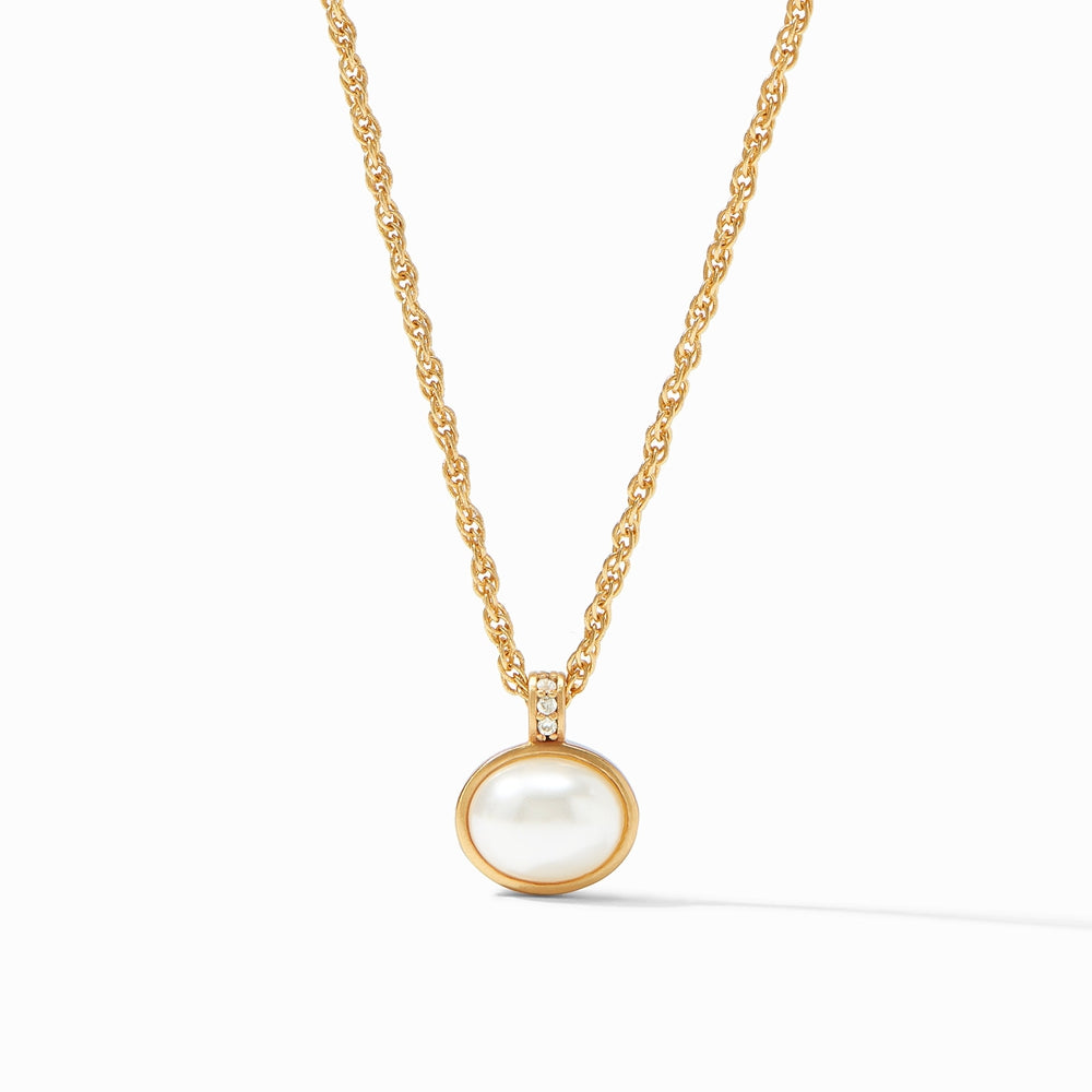 Julie Vos Antonia Solitaire Necklace Gold Pearl