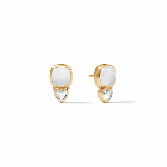 Julie Vos Iridescent Clear Crystal Aquitaine Duo Stud