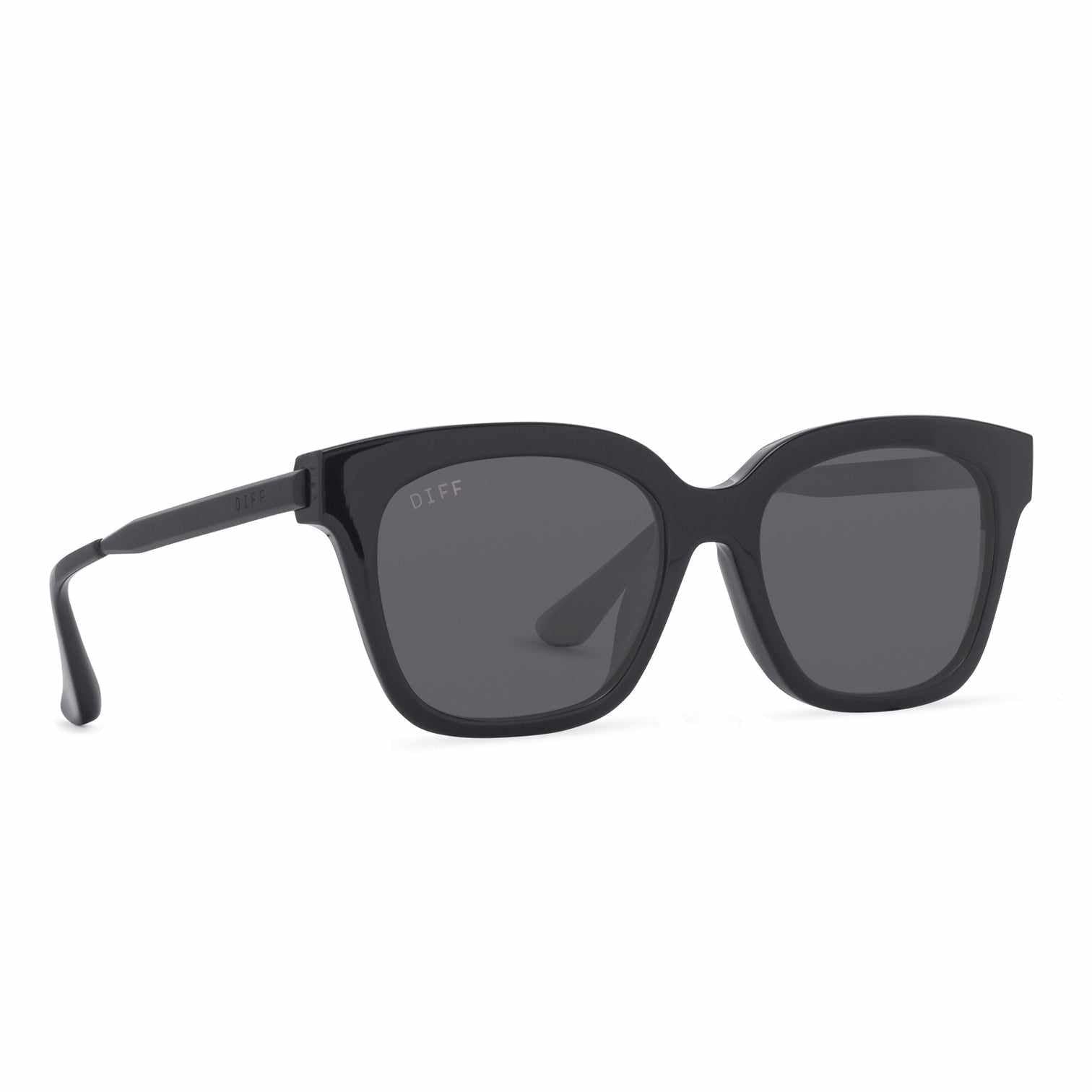 DIFF EYEWEAR Bella XS Black W/ Matte Black + Grey Lens + Polarized