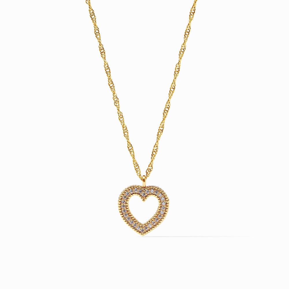 Julie Vos Esme Heart CZ Solitaire Necklace