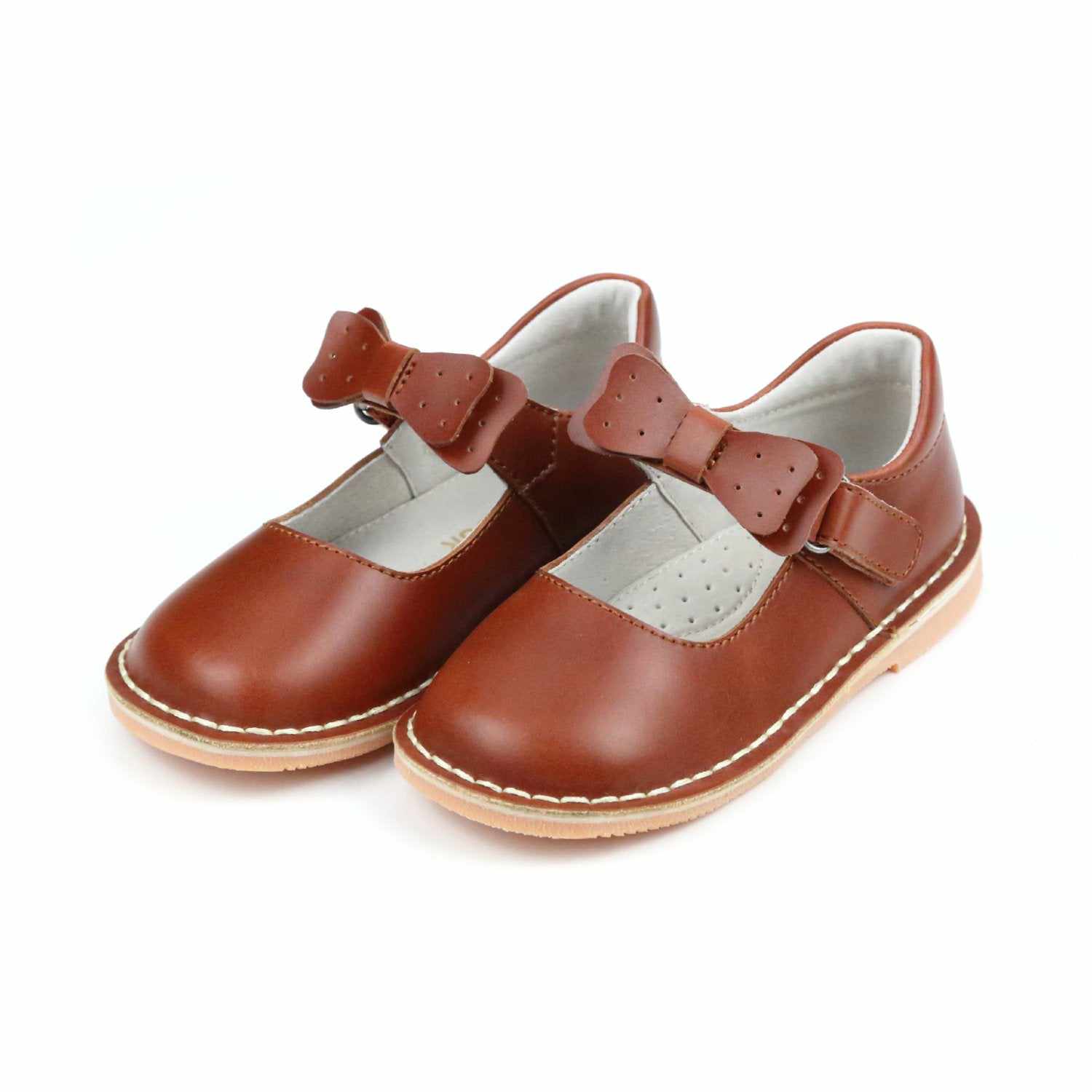 L'Amour Iris Bow Strap Mary Jane in Cognac