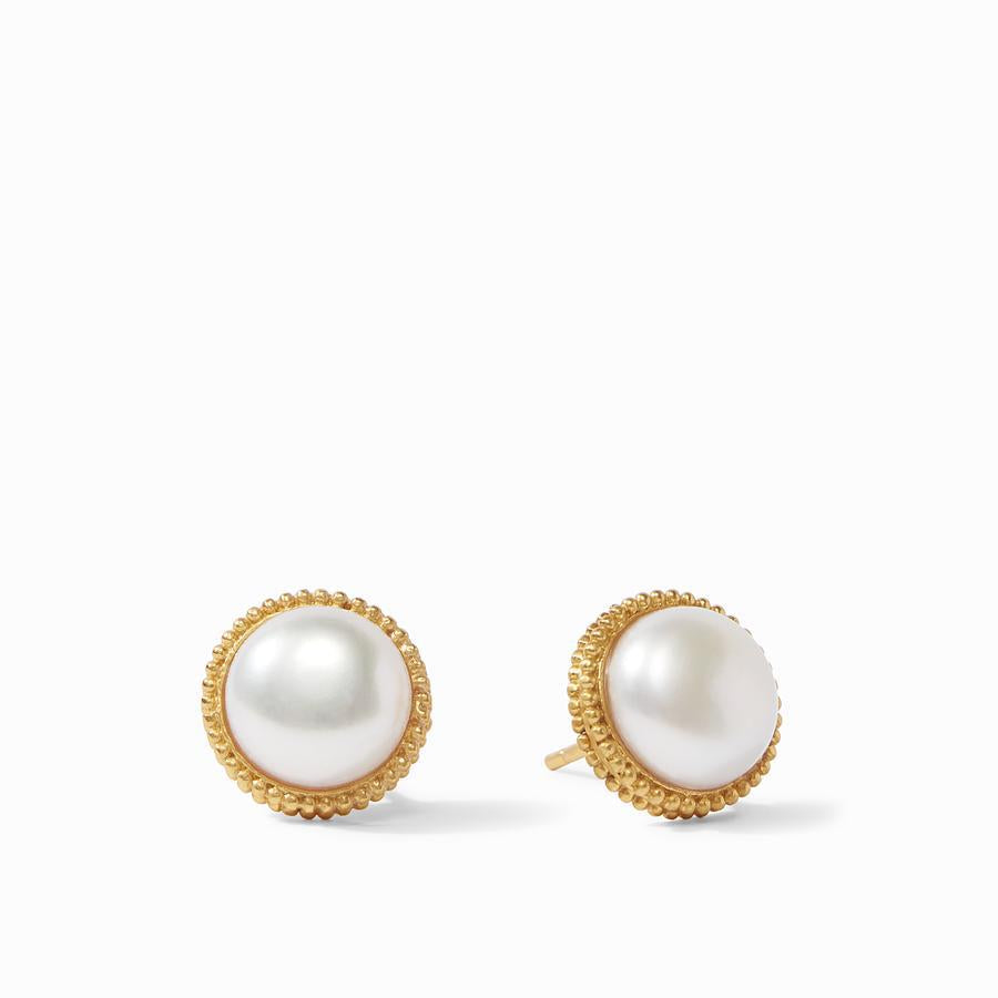 Fleur-de-Lis Pearl Stud