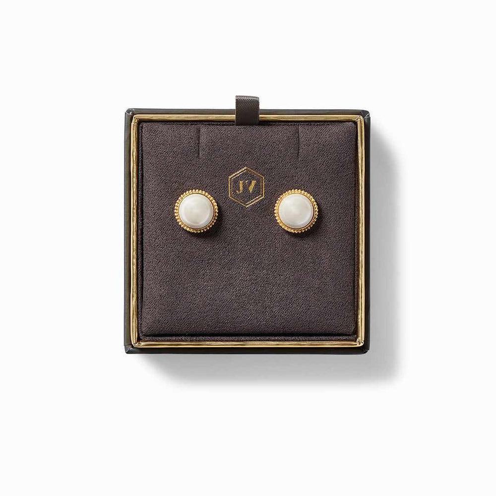 Fleur-de-Lis Pearl Stud
