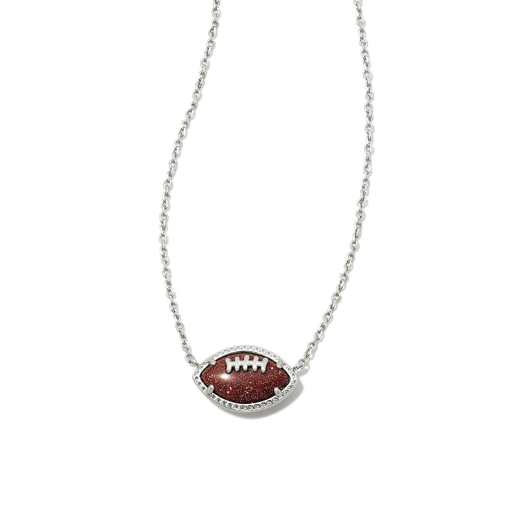 Kendra Scott Rhodium Football Short Pendant Necklace