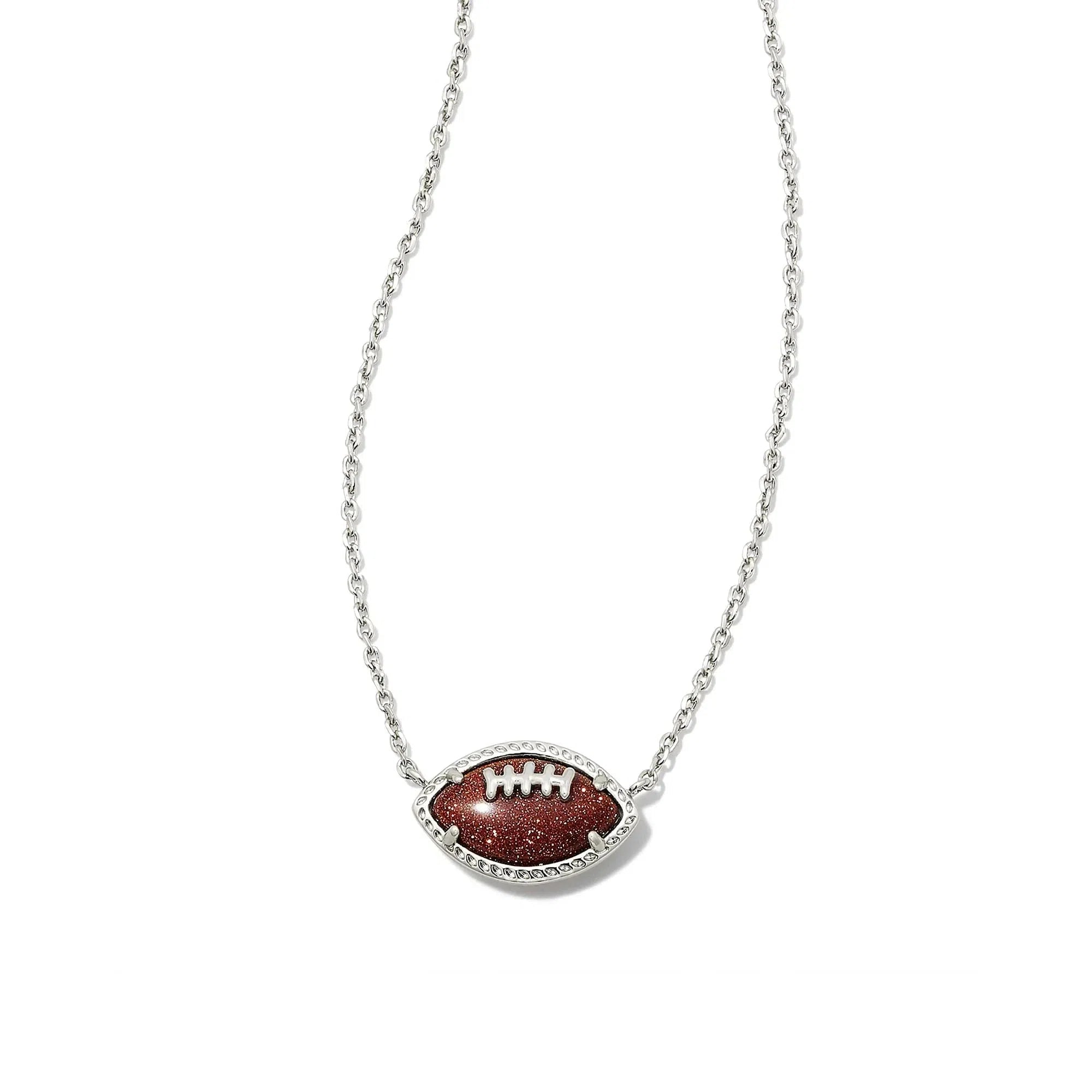 Kendra Scott Rhodium Football Short Pendant Necklace