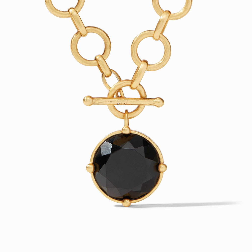 Julie Vos Honeybee Statement Necklace in Gold Black Obsidian