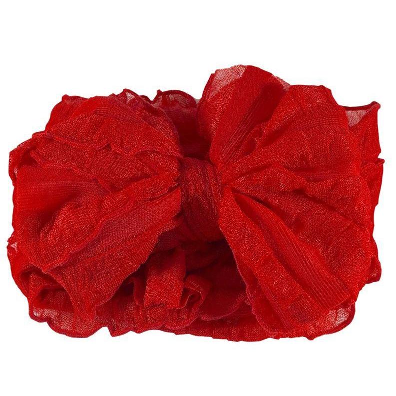 Red Ruffled Headband/Bow by Rockin Royalty