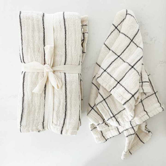 Cotton Napkins with Plaid and Stripes, Set of 4 | Bridal Shower Hailey Wagstaff & Collins Vickers
